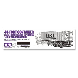 3-akslet containertrailer med 40 fods container