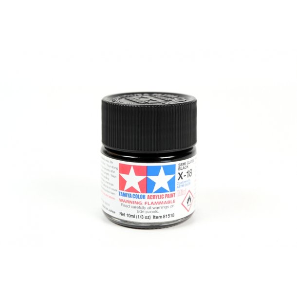 Tamiya Acrylic Mini X-18 Semi Gloss Black 10ml