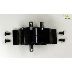 Overfrselsgearkasse 2:1 i sort aluminium, flad