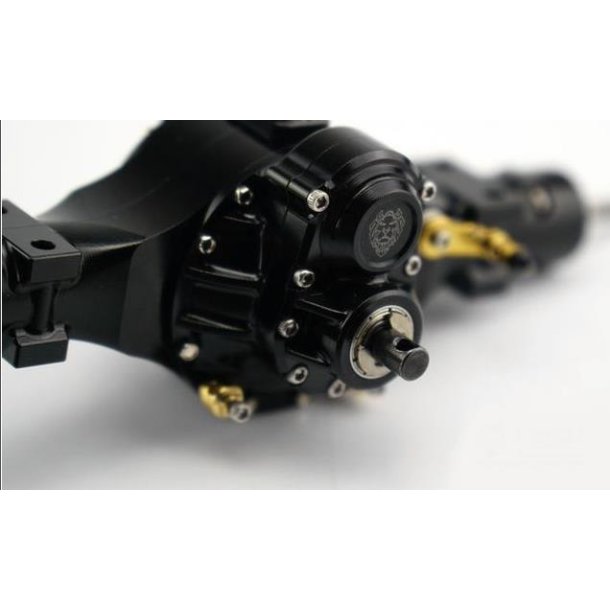 Bagaksel V2 med trk, gennemgang og differentialespr, aluminium