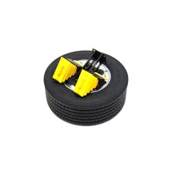 Reservehjulsholder med hjul og stopklodser