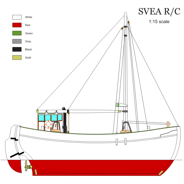 Svea fiskekutter, skala 1/15