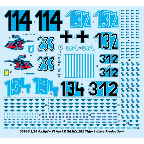 Pz.Kpfw.VI Ausf.E Sd.Kfz.181 Tiger I (Late Production), skala 1/16