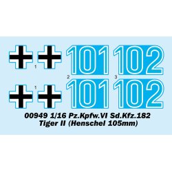 Pz.Kpfw.VI Sd.Kfz.182 Tiger II (Henschel 105mm), skala 1/16