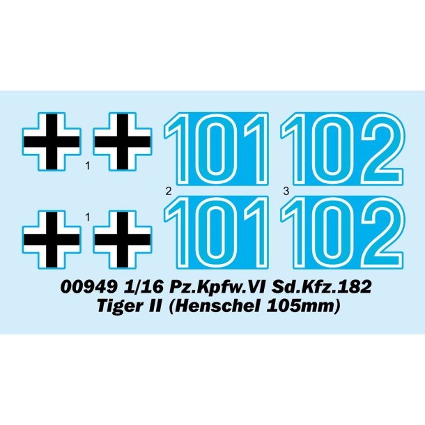 Pz.Kpfw.VI Sd.Kfz.182 Tiger II (Henschel 105mm), skala 1/16
