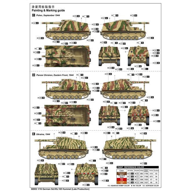 German Sd.Kfz.165 Hummel (Late Production), skala 1/16