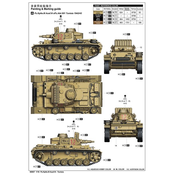 Pz.Kpfw.III Ausf.N - Tunisia, skala 1/16