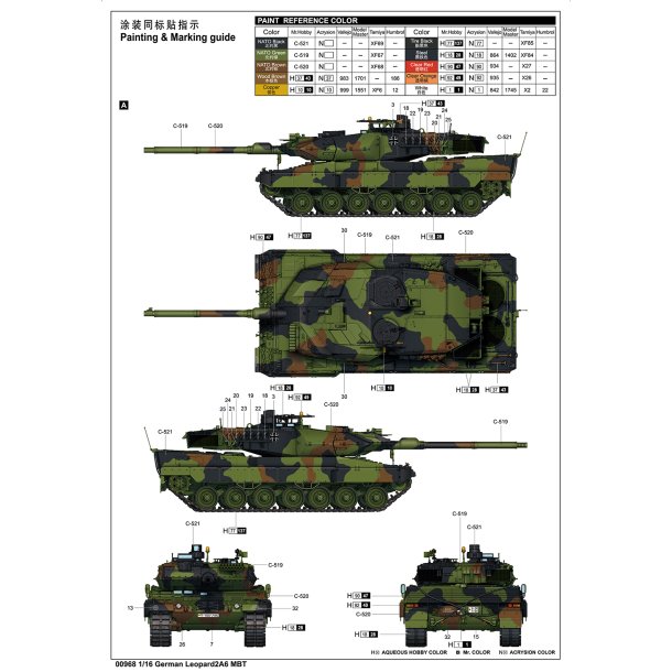 German Leopard 2A6 MBT - FULL INTERIOR, skala 1/16