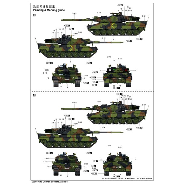 German Leopard 2A6 MBT - FULL INTERIOR, skala 1/16