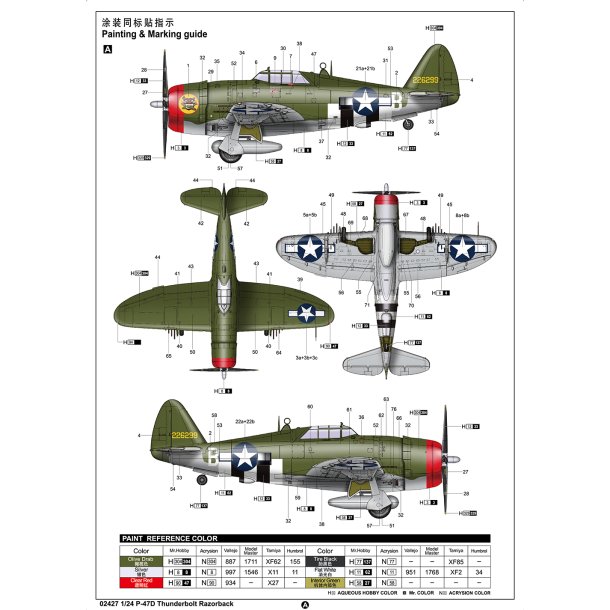 P-47D Thunderbolt Razorback, skala 1/24