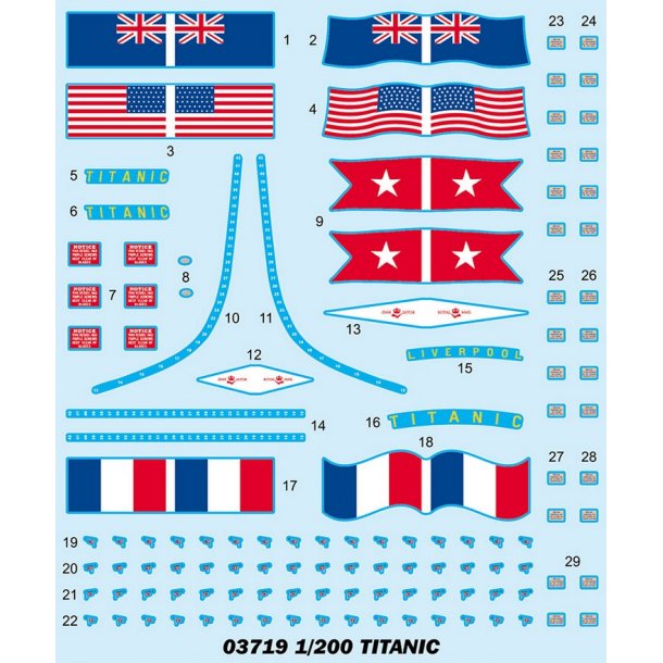 Titanic, skala 1/200. Inkl. LED-st