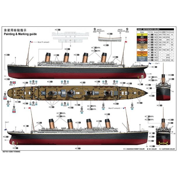 Titanic, skala 1/200. Inkl. LED-st