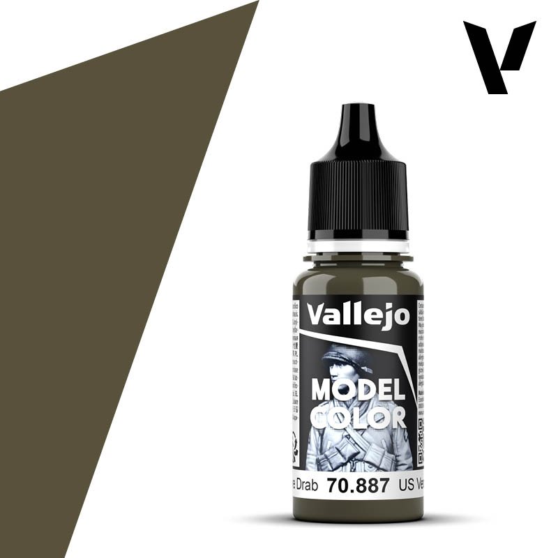 Vallejo Model Color Acrylfarbe 70888 Olive Grey – 17 Ml, Hochpigmentiert, Wasserbasiert, Für Modellbau