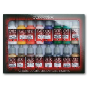 Vallejo Game Color Introduction, 16 forskellige farver