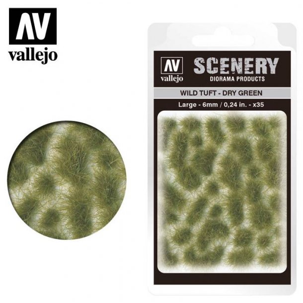 Wild Tuft - Dry Green. 6 mm