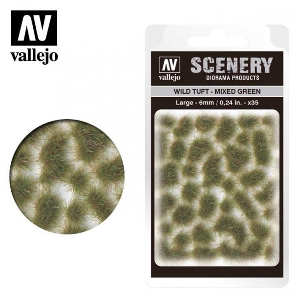 Wild Tuft - Mixed Green. 6 mm