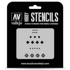 Vallejo stencils; diverse tyske kampvogns-mrker fra Anden Verdenskrig