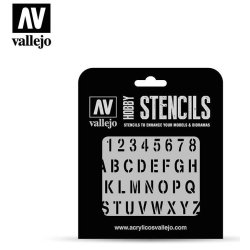 Vallejo stencils; Stamp Font