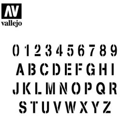 Vallejo stencils; Stamp Font