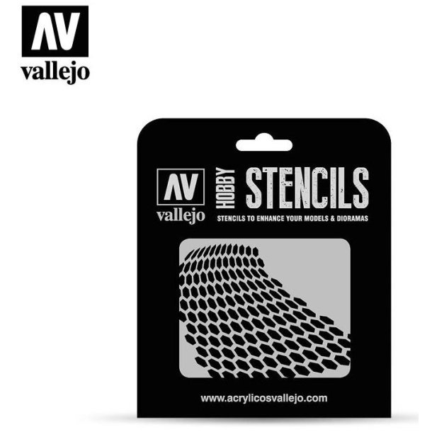 Vallejo stencils; Distorted Honeycomb