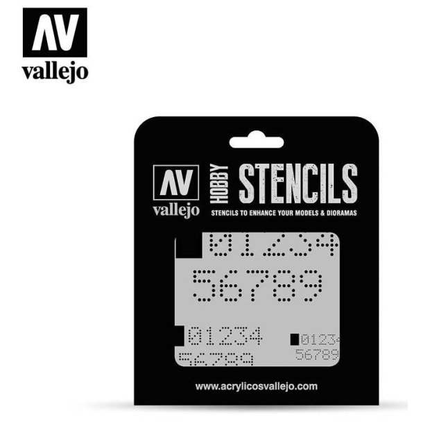 Vallejo stencils; Digital Numbers