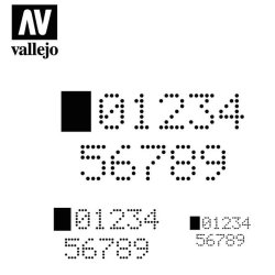 Vallejo stencils; Digital Numbers