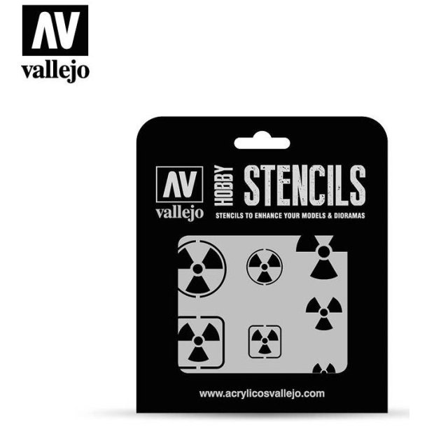 Vallejo stencils; Radioactivity Signs