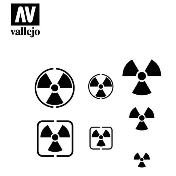 Vallejo stencils; Radioactivity Signs