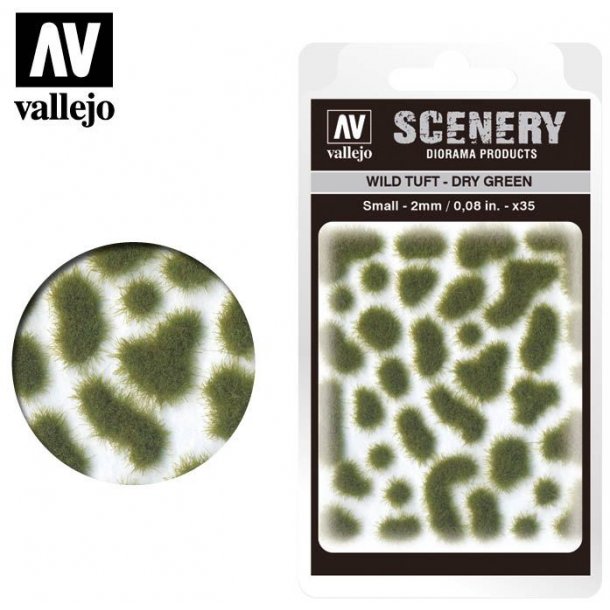 Wild Tuft - Dry Green. 2 mm