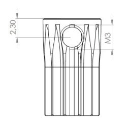 Tandhjul m0,5 7 mm 12 tnder boring 2,3 mm