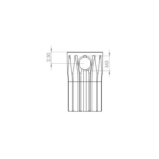 Tandhjul m0,5 7 mm 12 tnder boring 2,3 mm