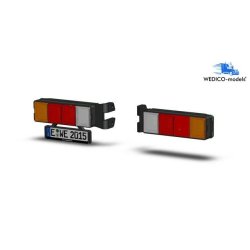 4-kammer baglygter med LED og nummerplade