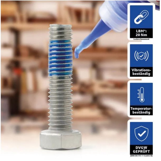 Lse-gel til skruer og mtrikker - mellem styrke, 22 gram