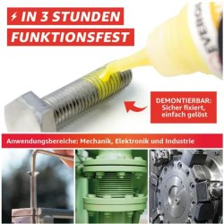 L�se-gel til skruer og m�trikker - mellem styrke, 22 gram