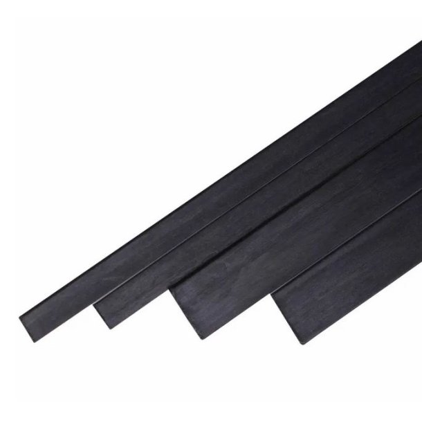 Kulfiber flad liste 3,0 x 0,8 x 1000 mm