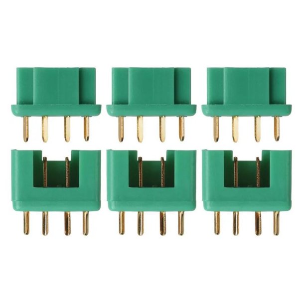 Multiplex (MG6) guldkontakter han- og hun-stik, 3 par